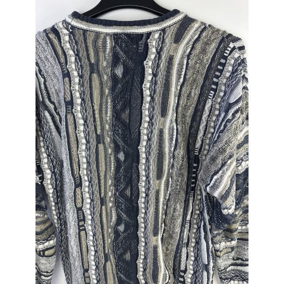 Roundtree & Yorke Knit 3D Sweater Crew Textured Biggie Cosby Men's Size Large - Picture 5 of 16